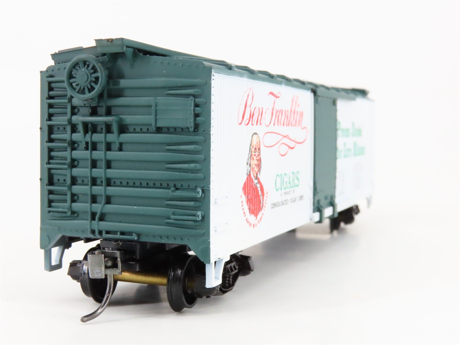 HO Scale Train-Miniature Tobacco Road 2038 CCCX Ben Franklin Cigars Box Car #206