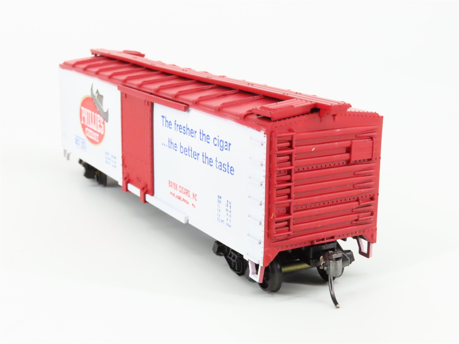 HO Train-Miniature Tobacco Road Series 2035 BCI Phillies Cigars 40' Box Car #253