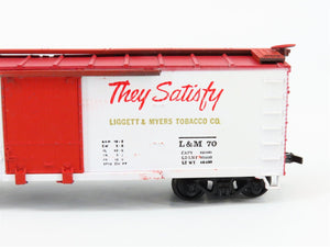 HO Scale Train-Miniature L&M Chesterfield Cigarettes Tobacco 40' Box Car #70