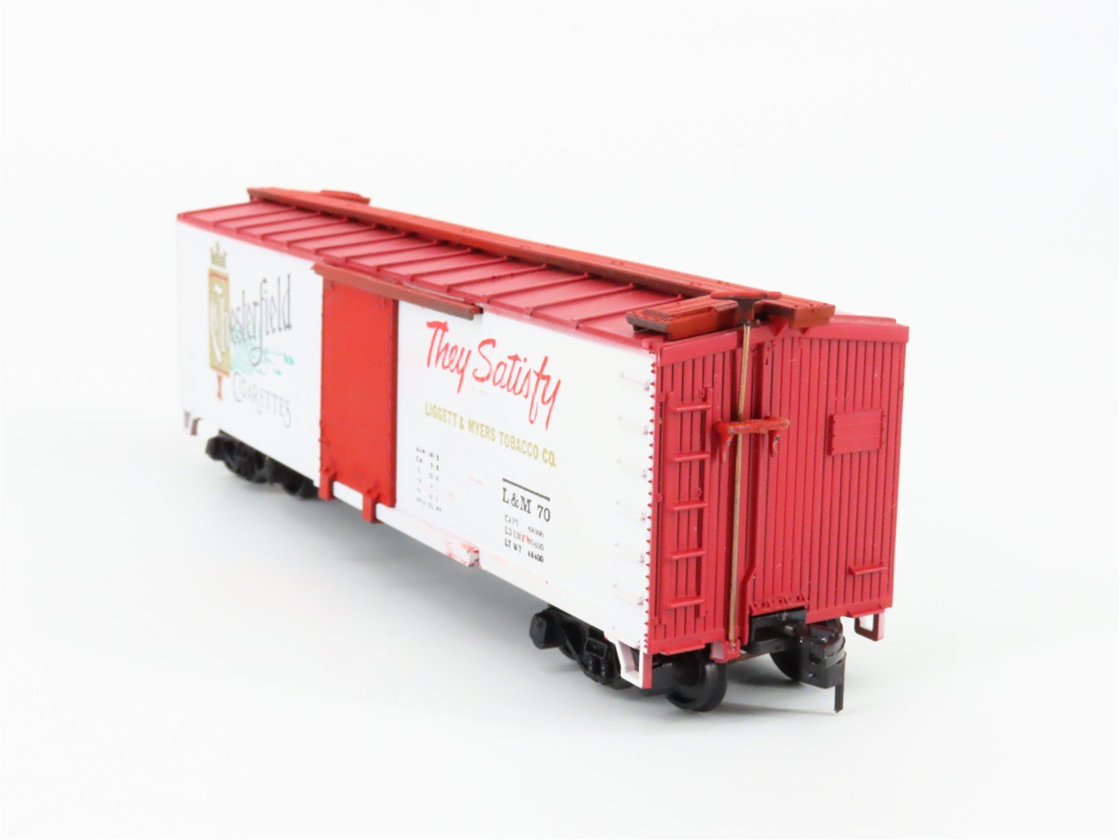 HO Scale Train-Miniature L&M Chesterfield Cigarettes Tobacco 40' Box Car #70