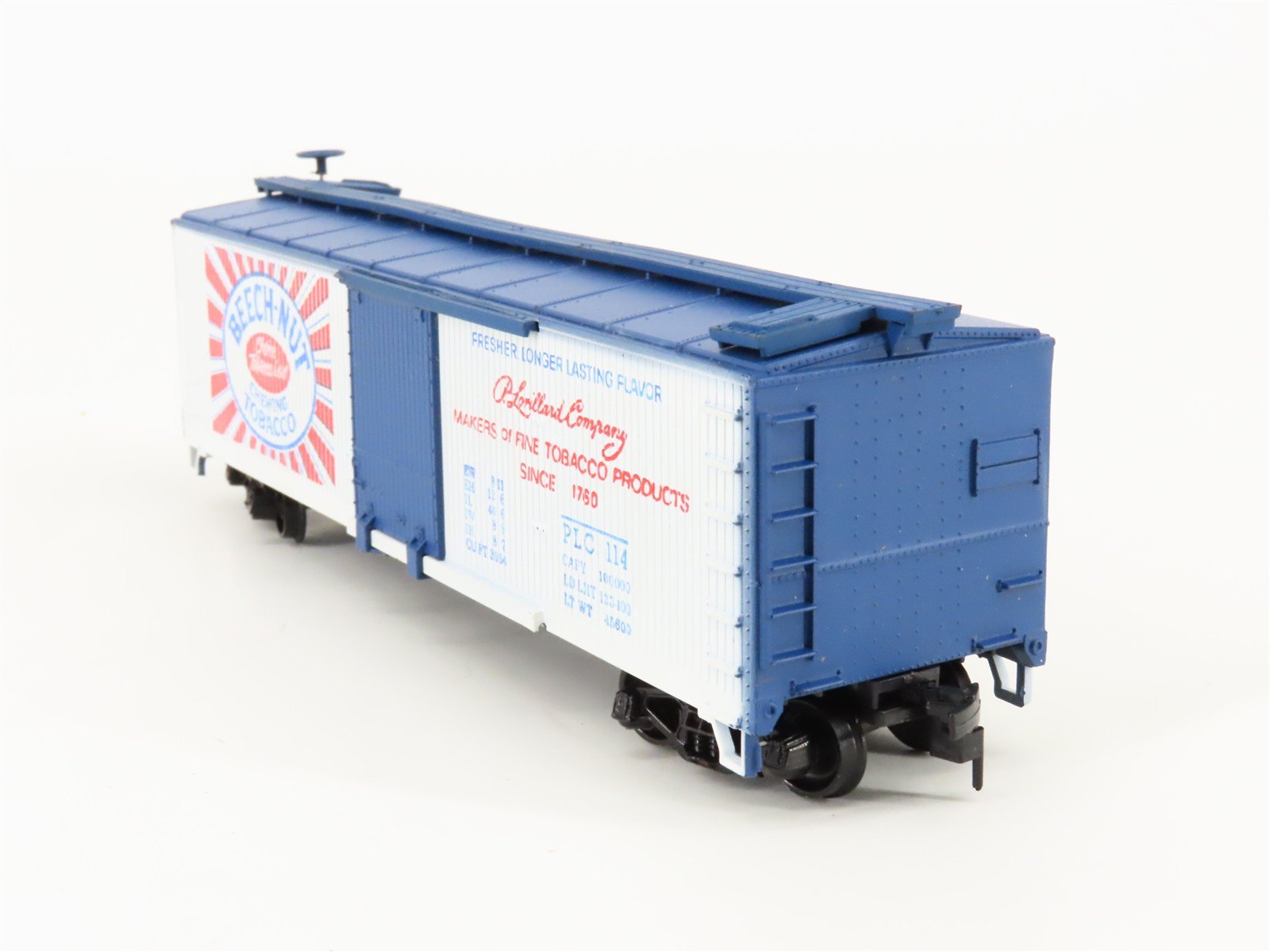 HO Train-Miniature PLC Beech Nut Chewing Tobacco 40' Single Door Box Car #114
