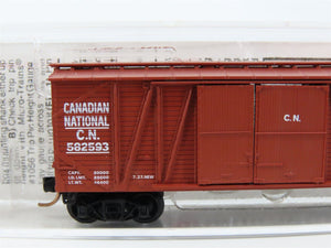N Micro-Trains MTL 40010 CN Canadian National 40' Outside Braced Box Car #582593