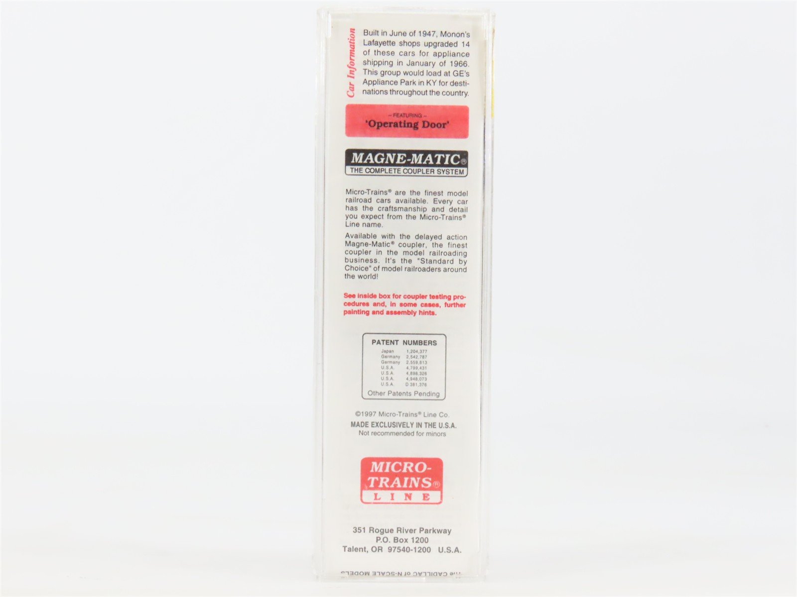 N Scale Micro-Trains MTL 20770 MON Monon 40' Single Door Box Car #1238