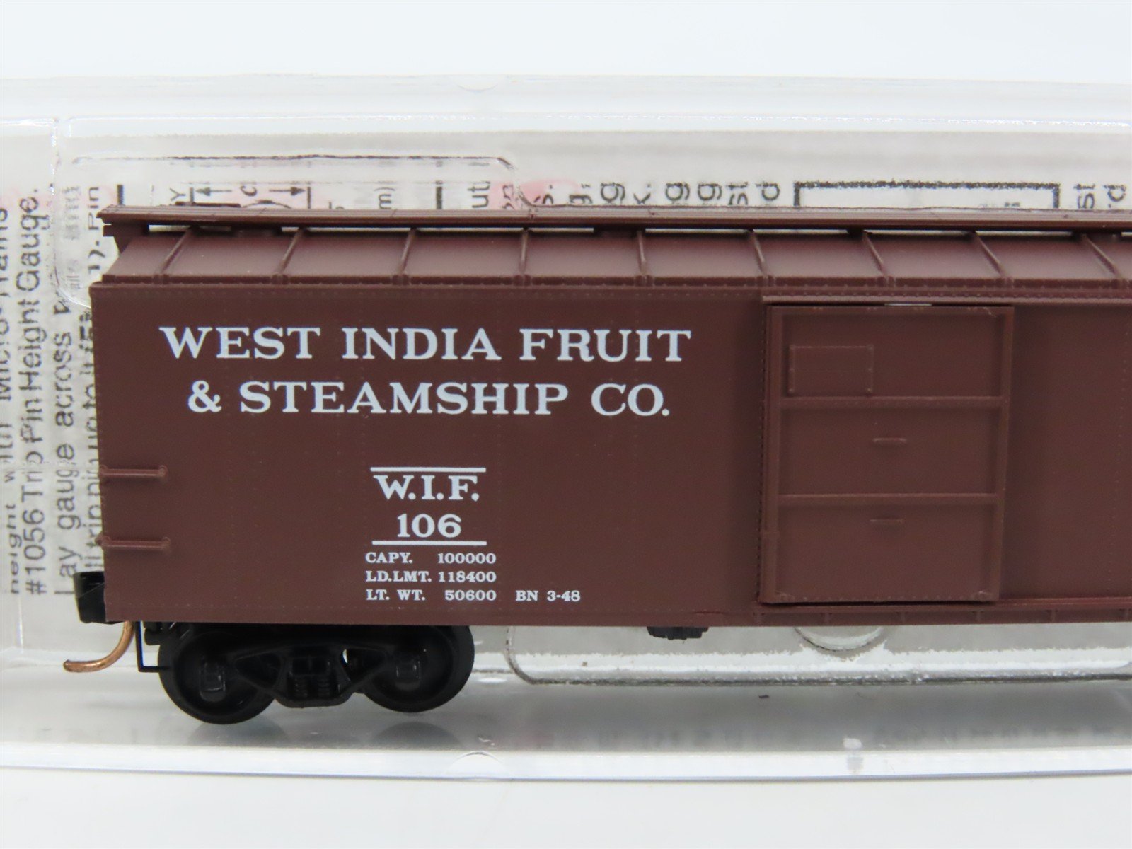 N Micro-Trains MTL 120510 WIF West India Fruit & Steamship 40' USRA Box Car #106