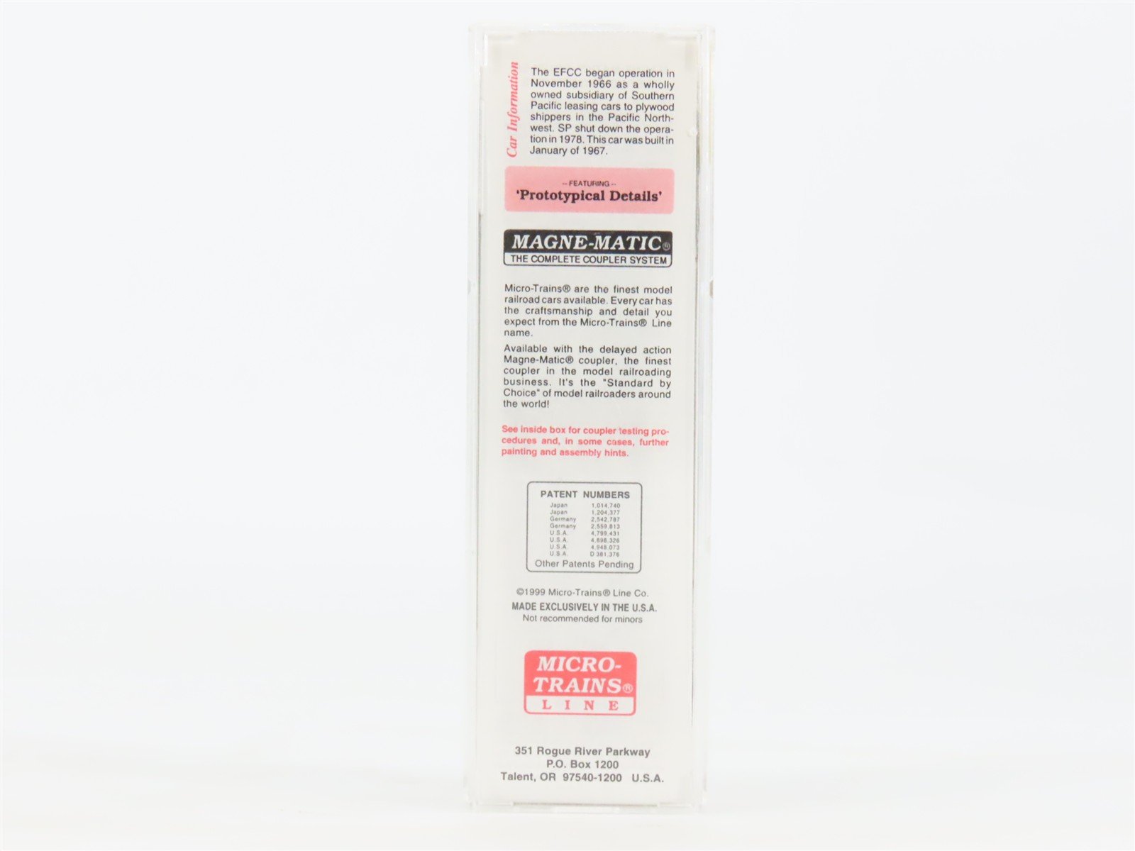 N Scale Micro-Trains MTL 38260 EFCX Evergreen 50' Plug Door Box Car #2875