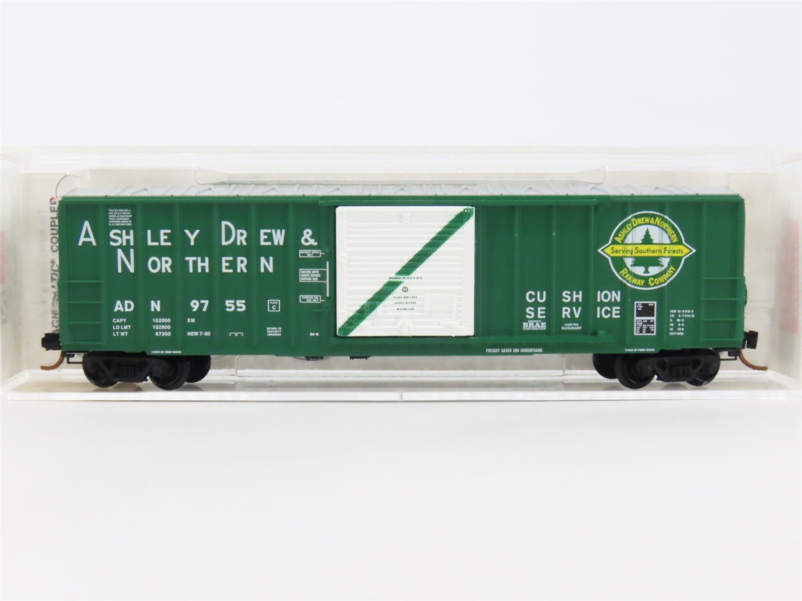 N Micro-Trains MTL 25590 ADN Ashely Drew & Northern 50' Rib-Side Box Car #9755