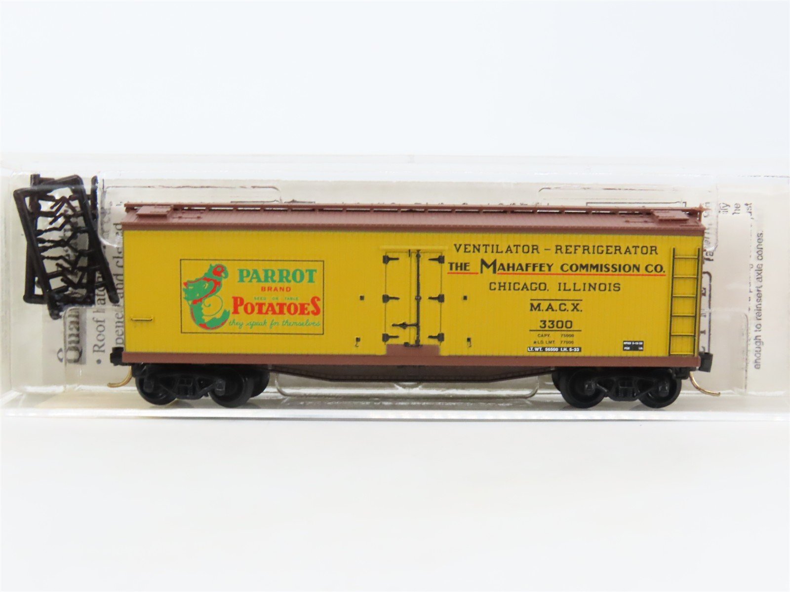 N Scale Micro-Trains MTL 49480 MACX Parrot Potatoes 40' Wood Reefer #3300
