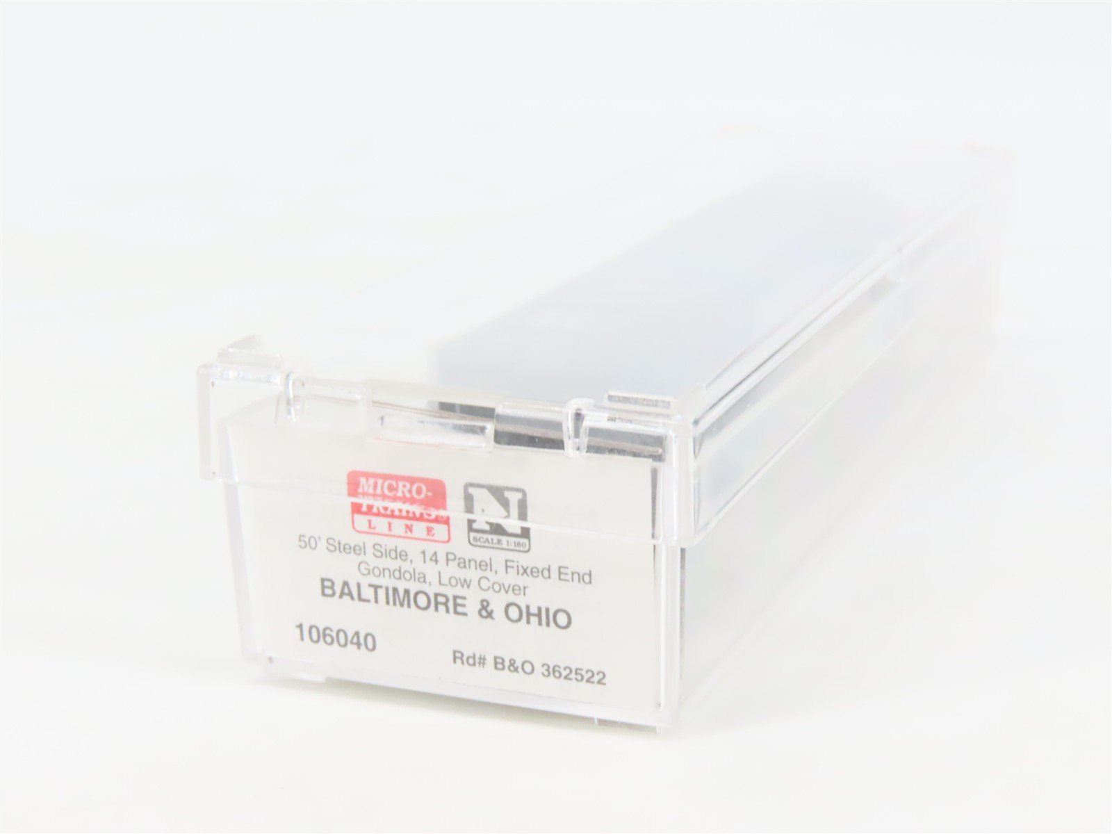 N Scale Micro-Trains MTL 106040 B&O Baltimore & Ohio 50' Covered Gondola #362522