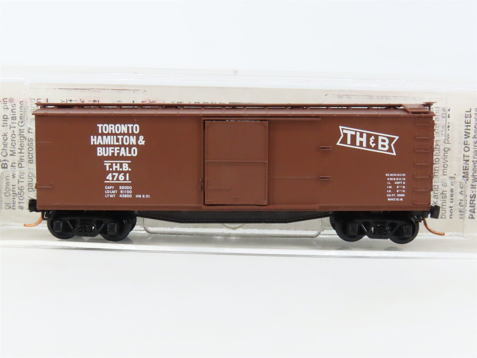 N Micro-Trains MTL 39220 THB Toronto Hamilton & Buffalo 40' Wood Box Car #4761