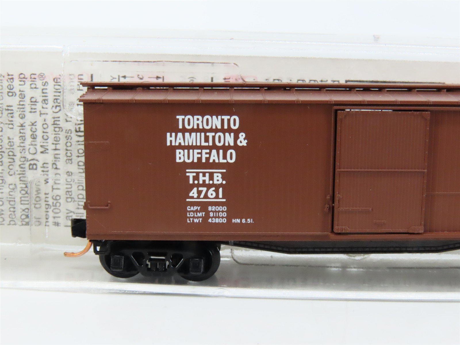 N Micro-Trains MTL 39220 THB Toronto Hamilton & Buffalo 40' Wood Box Car #4761
