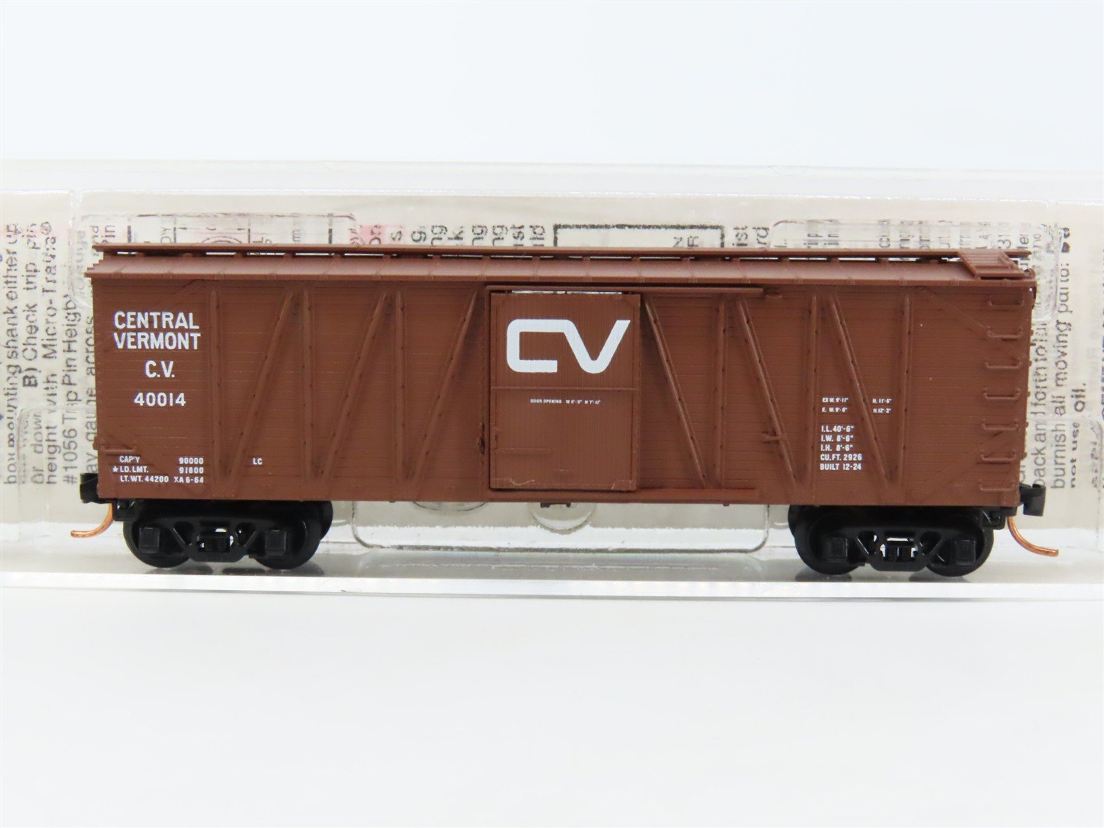 N Scale Micro-Trains MTL 28160 CV Central Vermont 40' Wood Box Car #40014