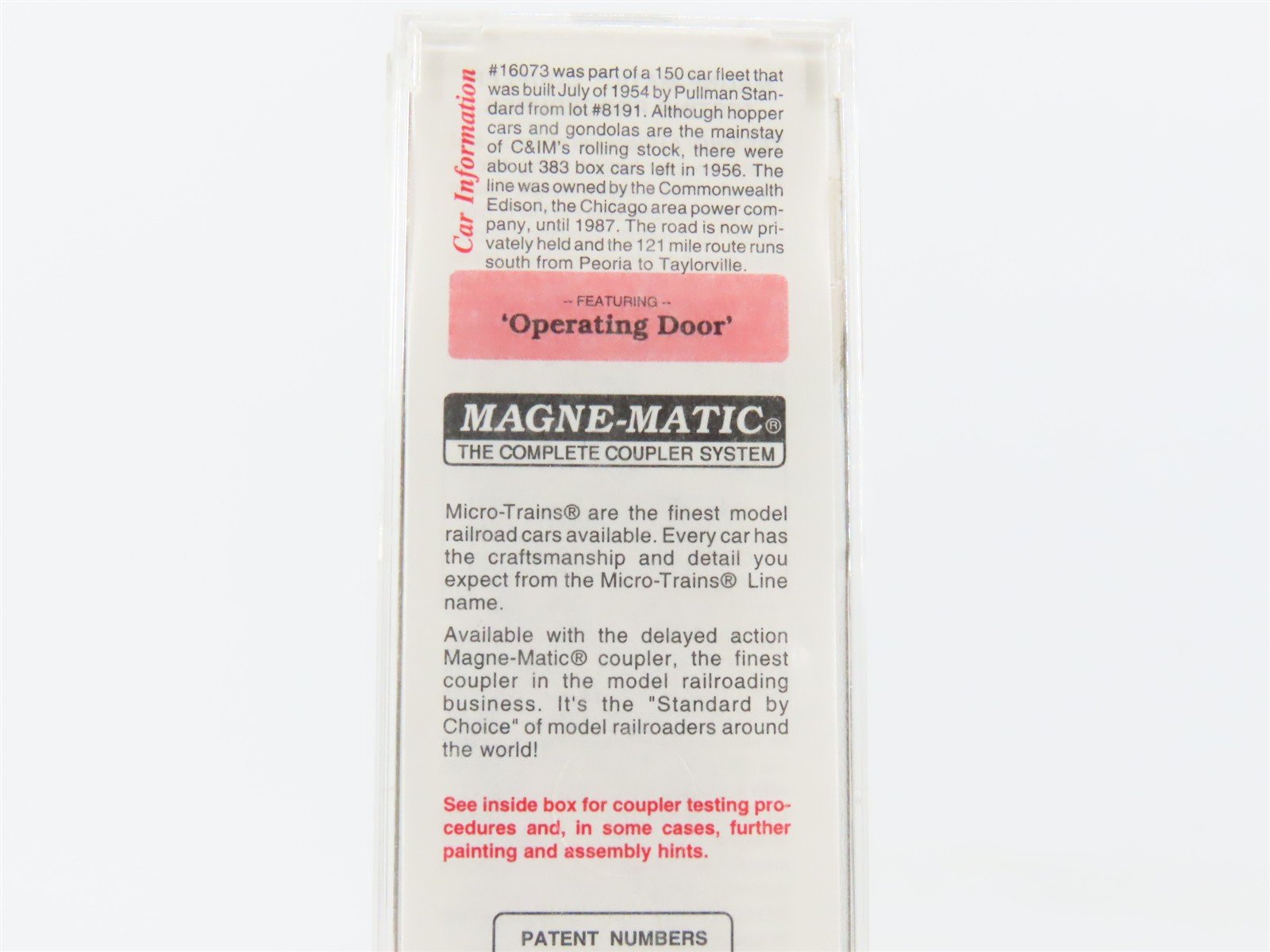 N Micro-Trains MTL 20476 C&IM Chicago & Illinois Midland 40' Box Car #16073