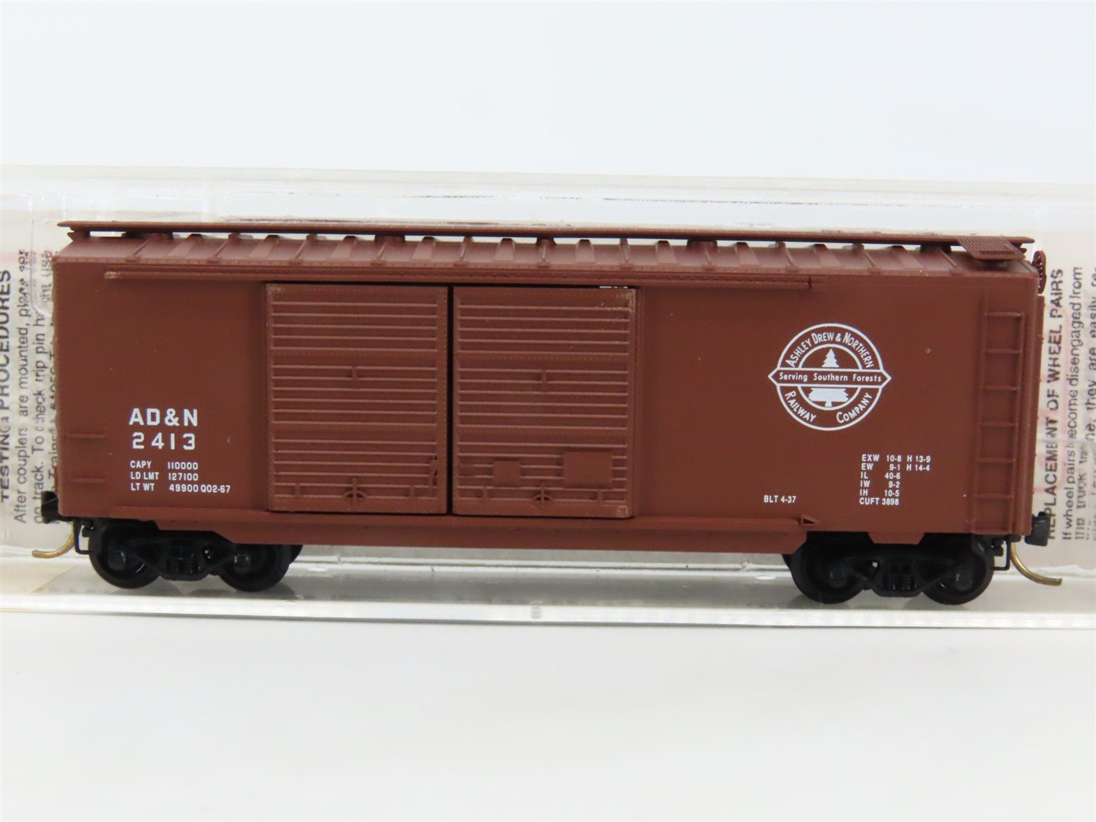 N Scale Micro-Trains MTL 23240 ADN Ashley Drew & Northern 40' Box Car #2413