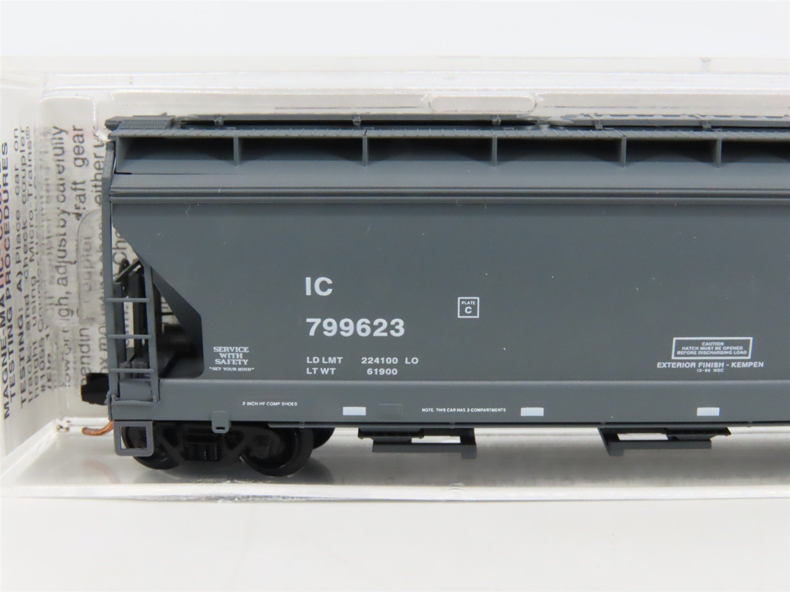 N Micro-Trains MTL 94200 IC Illinois Central 3-Bay ACF Covered Hopper #799623