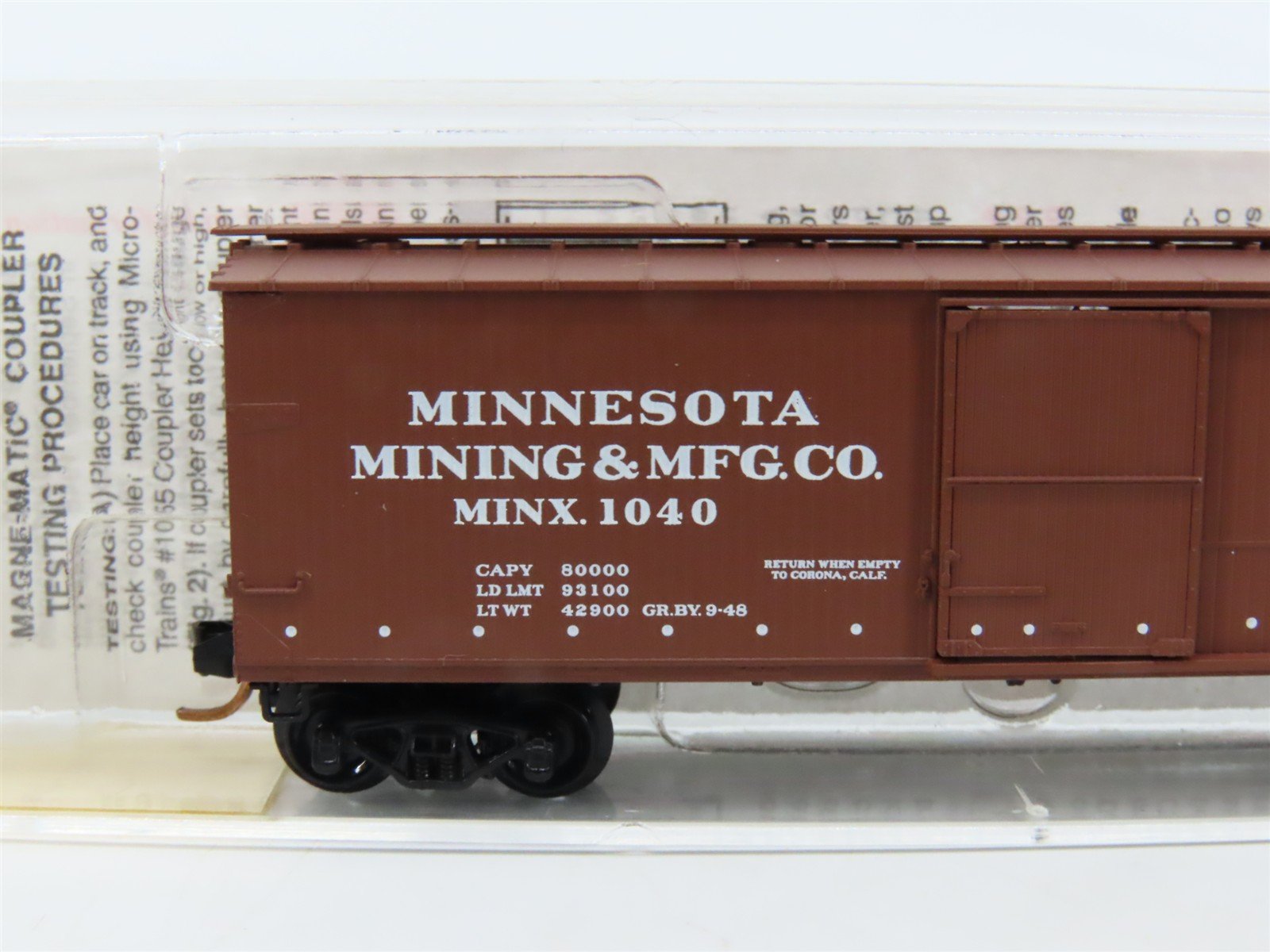 N Micro-Trains MTL 19190 MINX 3M Minnesota Mining & Mfg. 40' Wood Box Car #1040