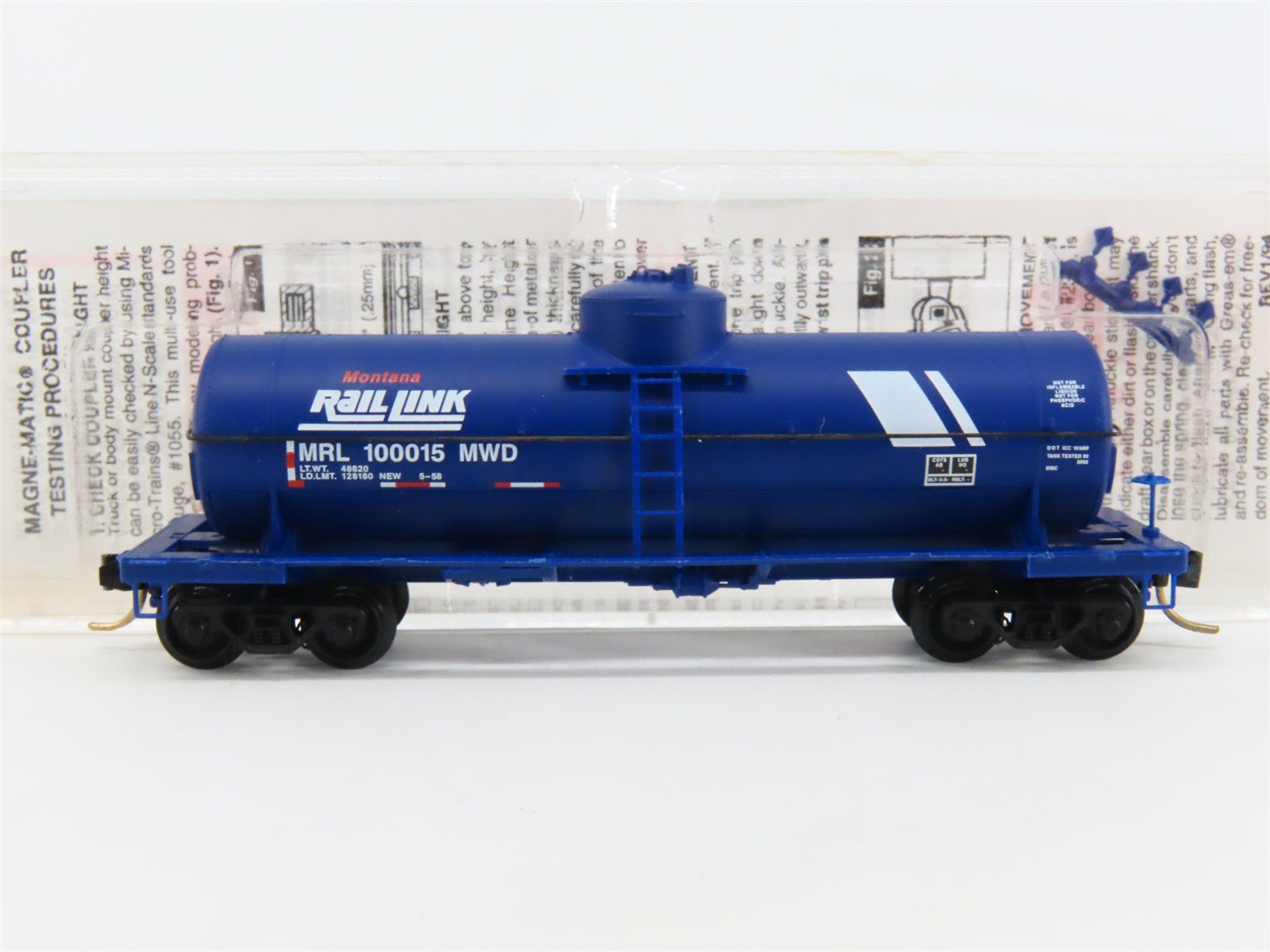 N Micro-Trains MTL 65390 MRL Montana Rail Link 39' Single Dome Tank Car #100015