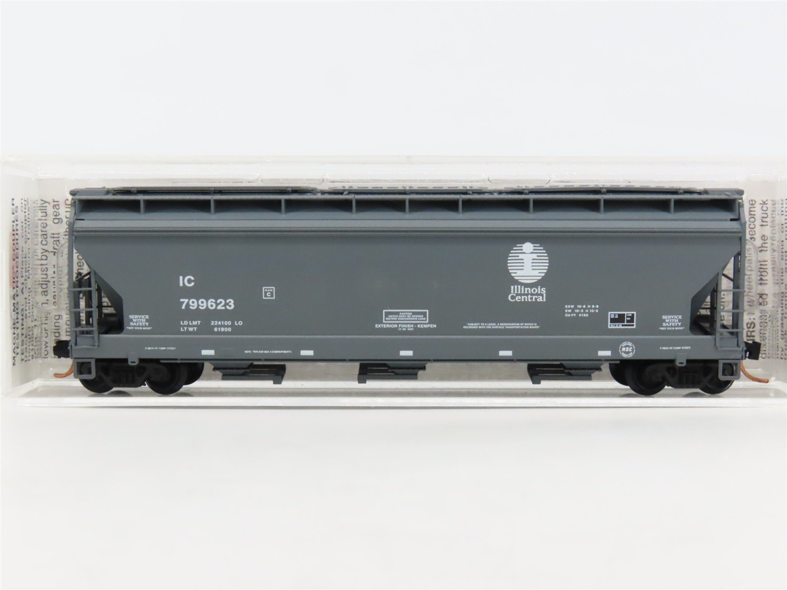 N Micro-Trains MTL 94200 IC Illinois Central 3-Bay ACF Covered Hopper #799623