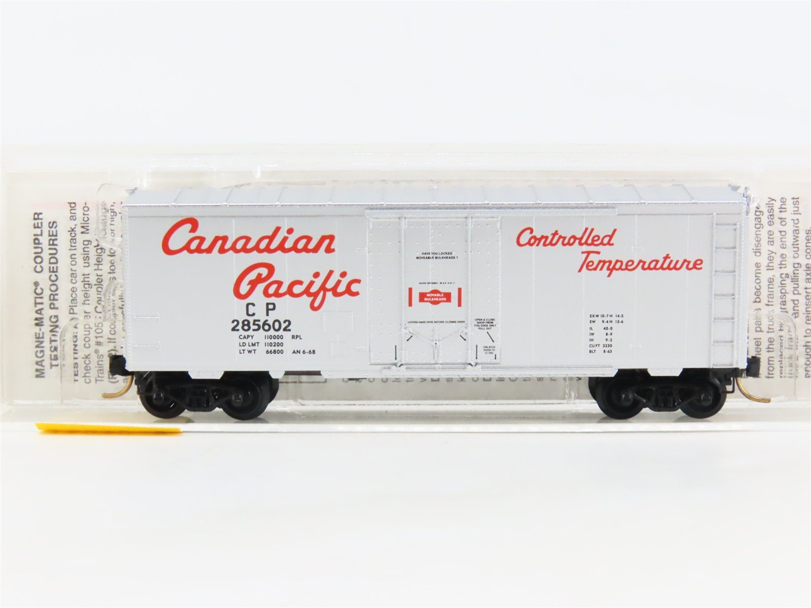 N Micro-Trains MTL 74040/2 CP Canadian Pacific 40' Plug Door Box Car #285602