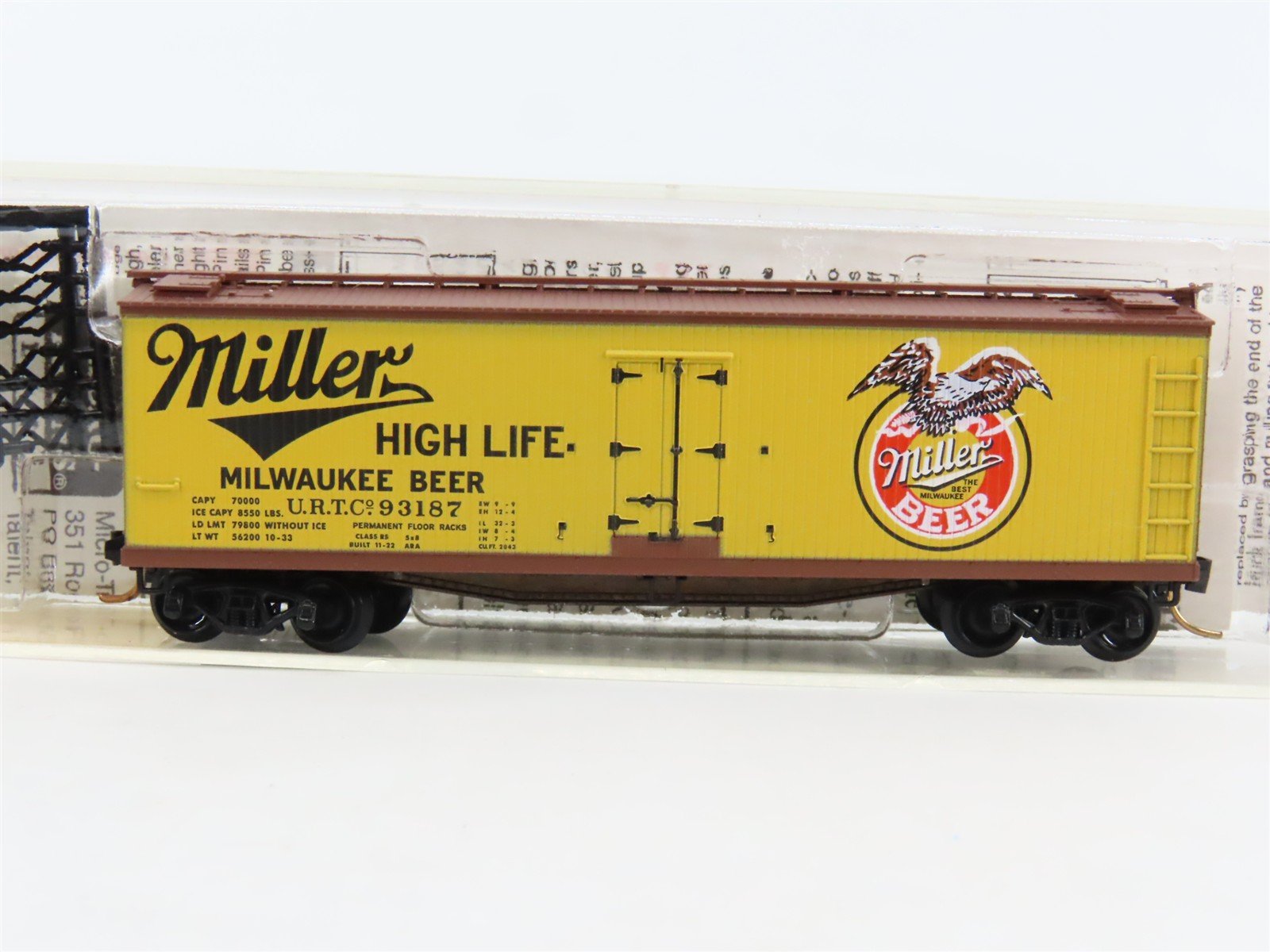 N Scale Micro-Trains MTL 49410 URTC Miller High Life Beer 40' Wood Reefer #93187