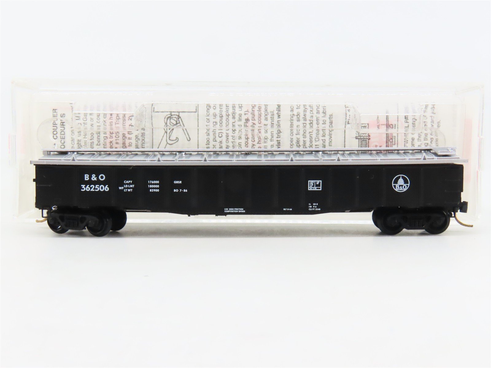 N Scale Micro-Trains MTL 106040 B&O Baltimore & Ohio 50' Covered Gondola #362506