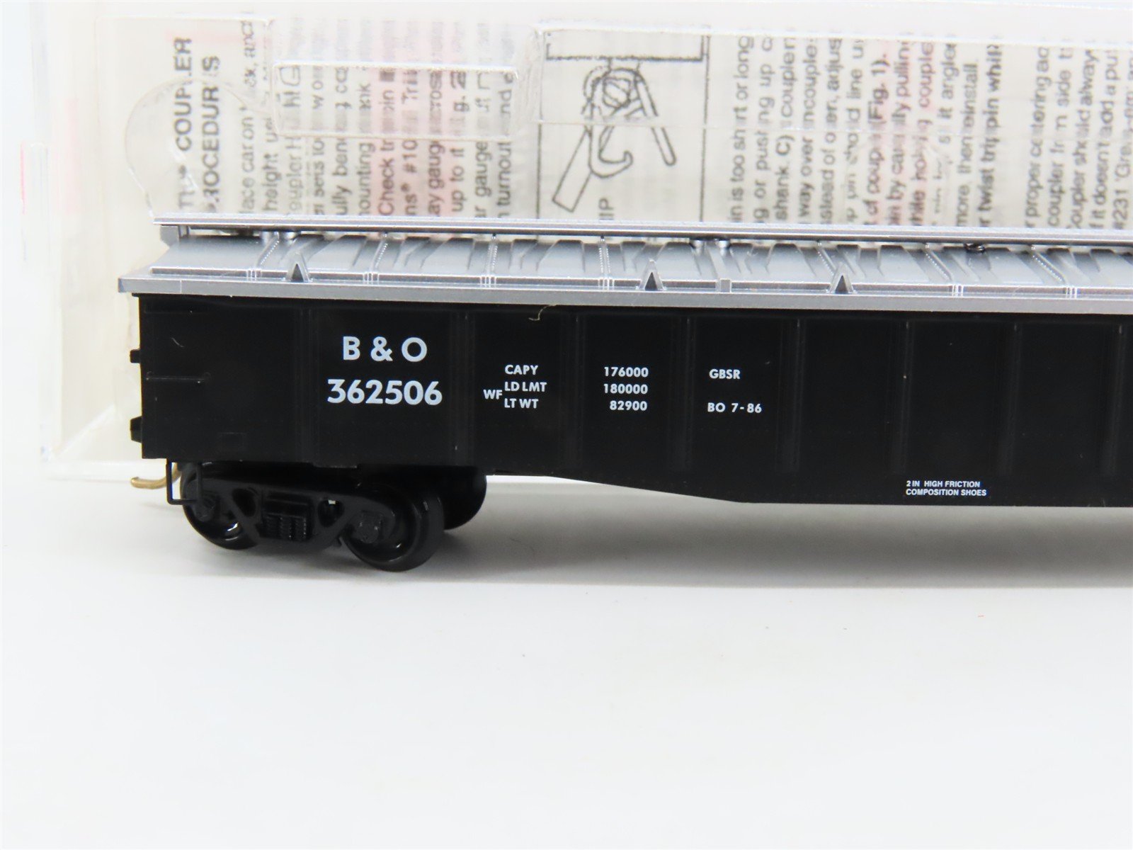 N Scale Micro-Trains MTL 106040 B&O Baltimore & Ohio 50' Covered Gondola #362506