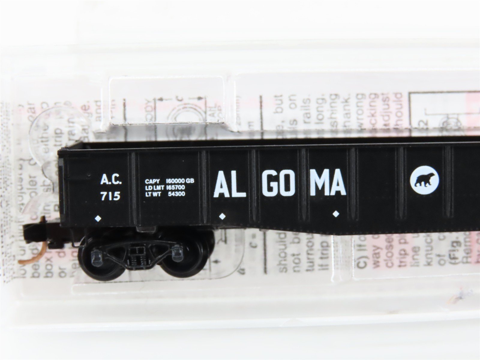 N Scale Micro-Trains MTL 46250 AC Algoma Central 50' Drop End Gondola #715