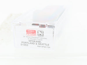 N Scale Micro-Trains MTL 51060 SP&S Railway 34' Wood Sheathed Caboose #724