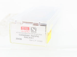 N Scale Micro-Trains MTL 20436 CP Canadian Pacific 40' Standard Boxcar #51022