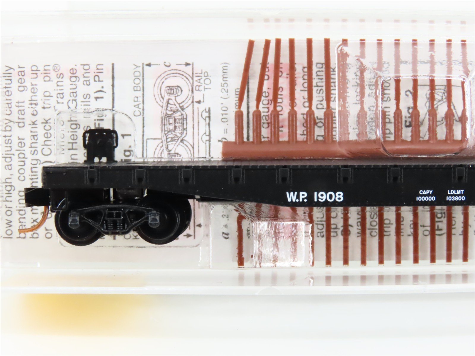 N Scale Micro-Trains MTL 45230 WP Western Pacific 50' Flatcar #1908