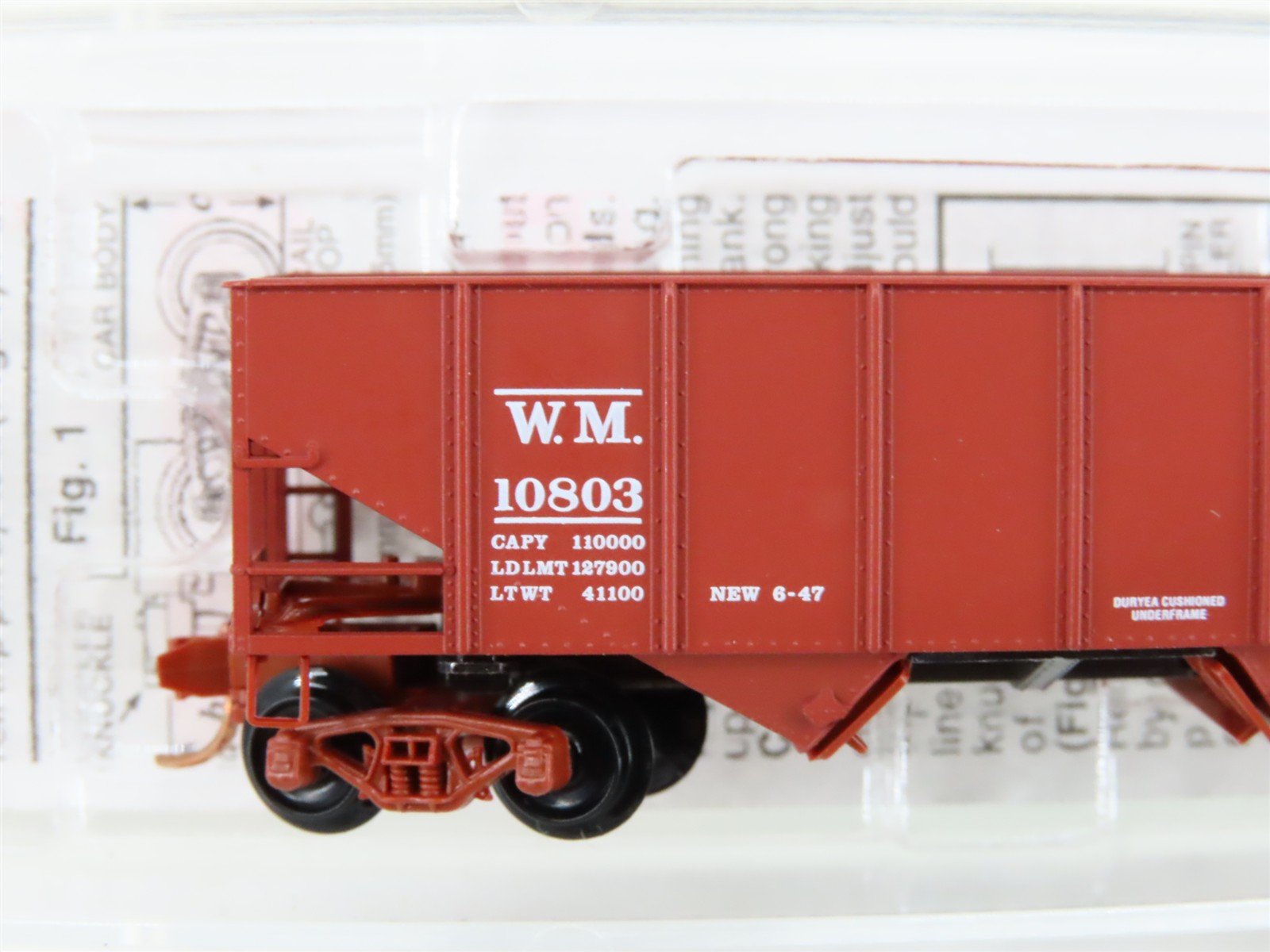 N Scale Micro-Trains MTL 56090 WM Western Maryland 33' Twin Bay Hopper #10803