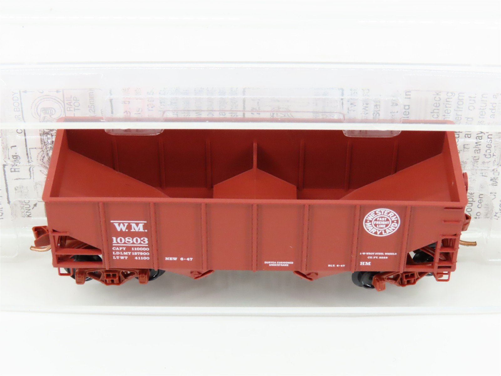 N Scale Micro-Trains MTL 56090 WM Western Maryland 33' Twin Bay Hopper #10803
