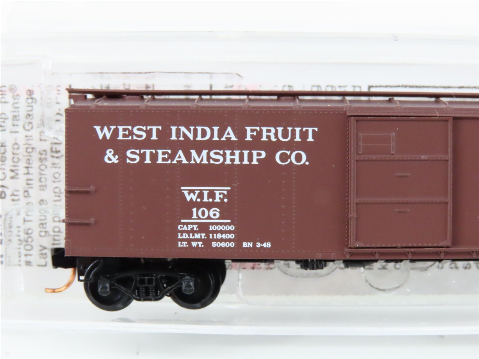 N Scale Micro-Trains MTL 120510 WIF Western India Fruit 40' USRA Boxcar #106