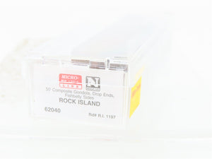 N Scale Micro-Trains MTL 62040 RI Rock Island 50' Fishbelly Gondola #1197