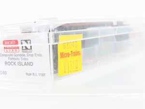 N Scale Micro-Trains MTL 62040 RI Rock Island 50' Fishbelly Gondola #1197
