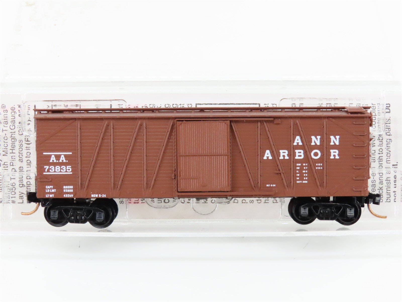 N Scale Micro-Trains MTL 28100 AA Ann Arbor 40' Outside Braced Boxcar #73835
