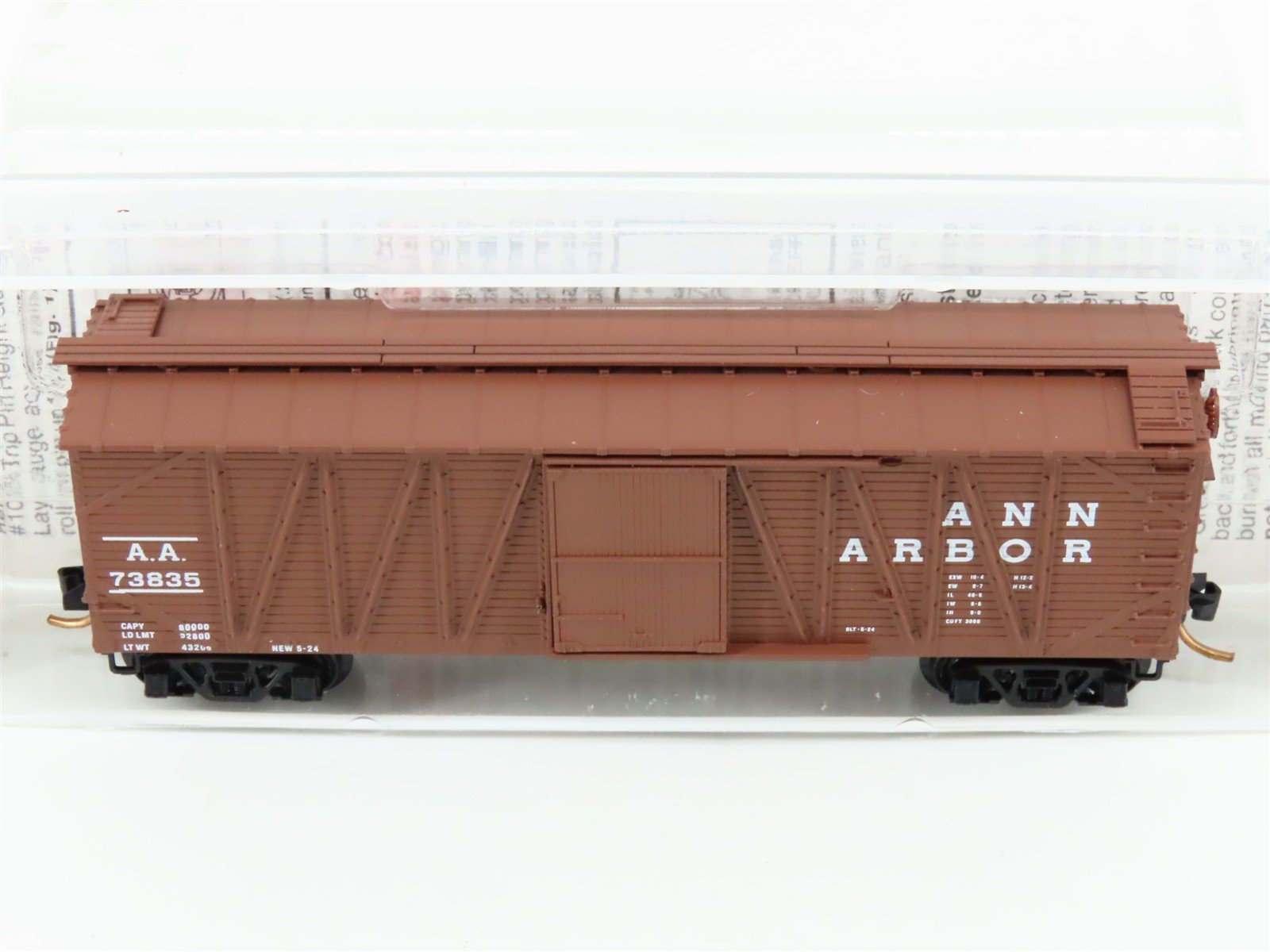 N Scale Micro-Trains MTL 28100 AA Ann Arbor 40' Outside Braced Boxcar #73835