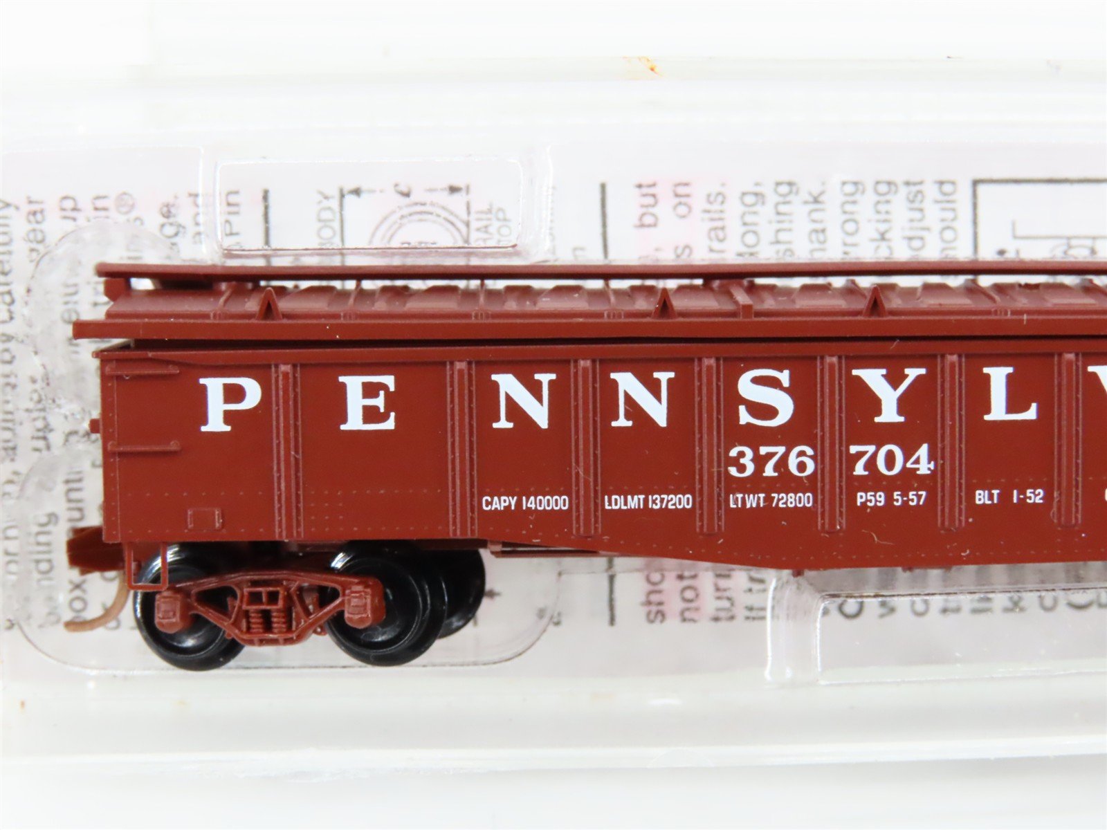 N Scale Micro-Trains MTL 106080 PRR Pennsylvania 50' Gondola #376704