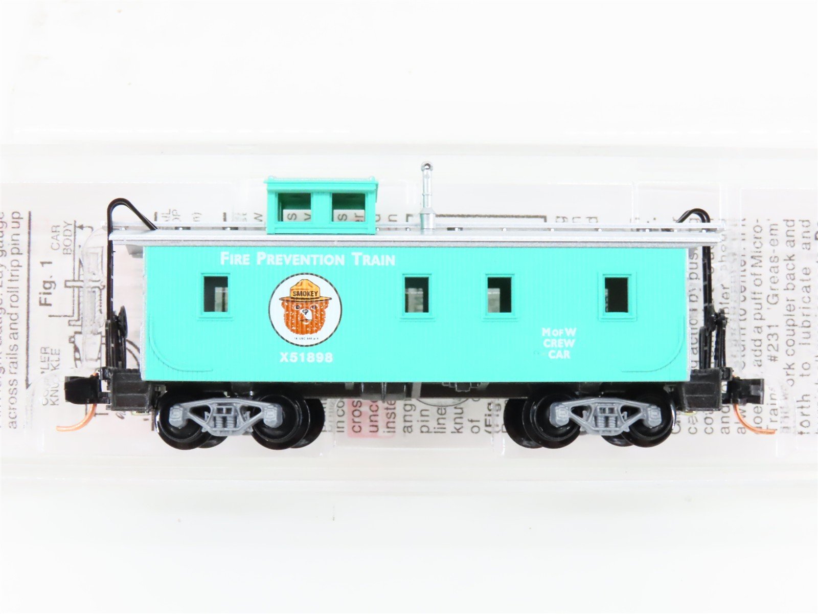 N Scale Micro-Trains MTL 51210 Smokey Bear 34' Wood Caboose #X51898
