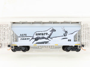 N Scale Micro-Trains MTL 09244330 ACFX 2-Bay Covered Hopper #218835 Weathered