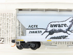 N Scale Micro-Trains MTL 09244330 ACFX 2-Bay Covered Hopper #218835 Weathered