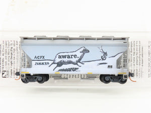 N Scale Micro-Trains MTL 09244330 ACFX 2-Bay Covered Hopper #218835 Weathered