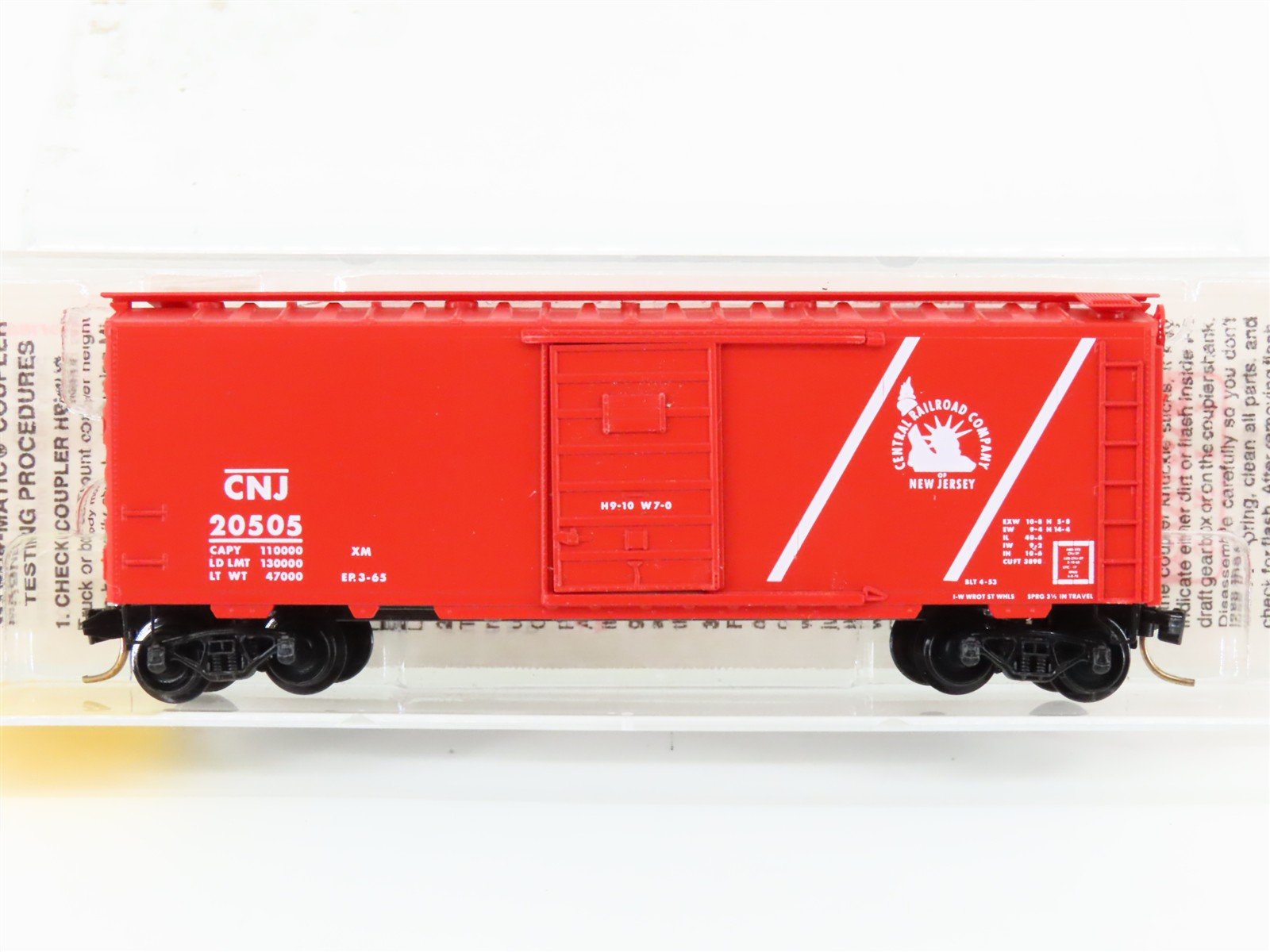 N Scale Micro-Trains MTL 20196 CNJ Jersey Central 40' Boxcar #20505