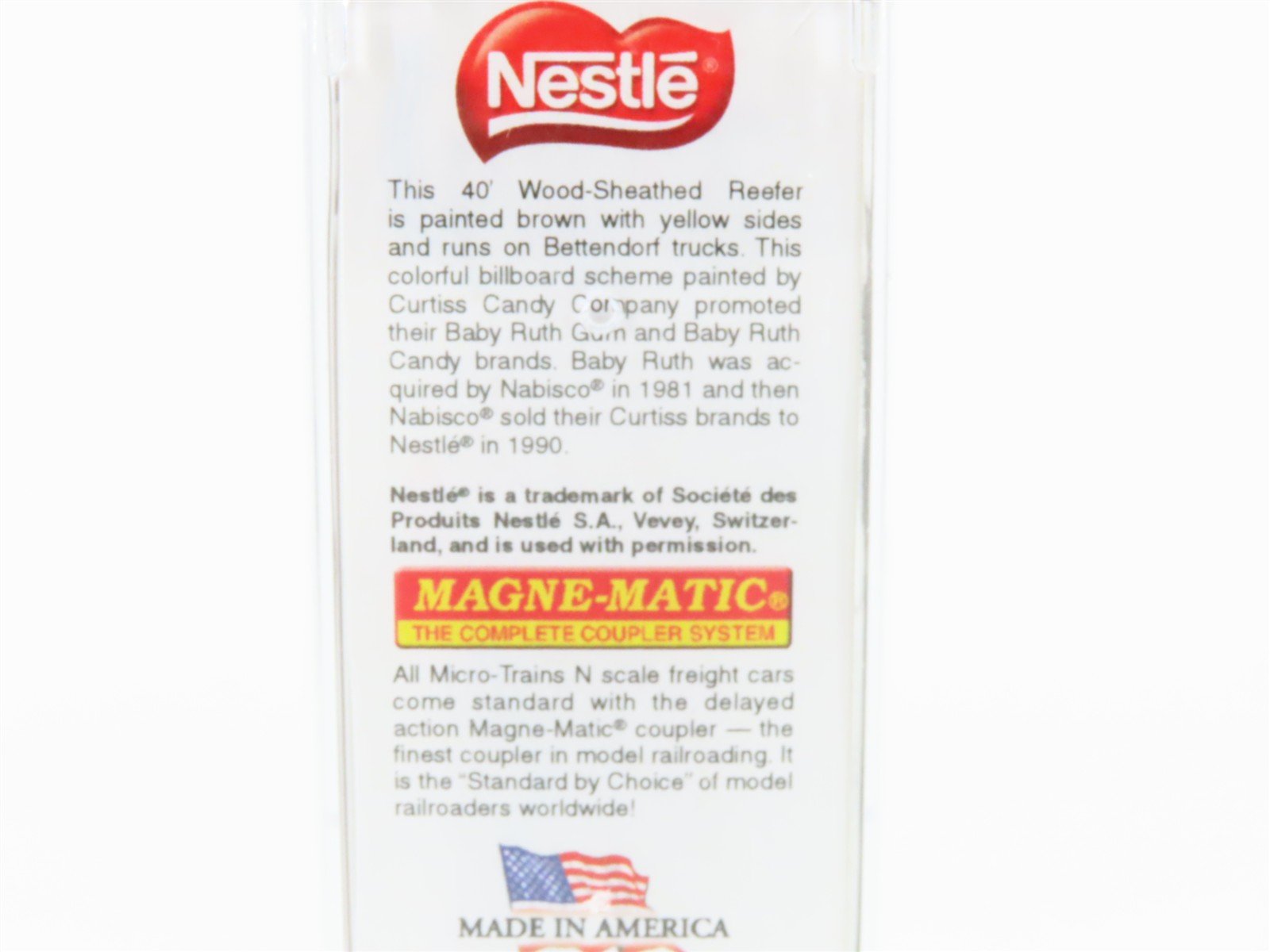 N Scale Micro-Trains MTL 04900710 NADX Nestle Baby Ruth #1 40' Wood Reefer #4093