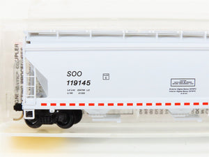 N Scale Micro-Trains MTL 94140 SOO Canadian Pacific 3-Bay Covered Hopper #119145