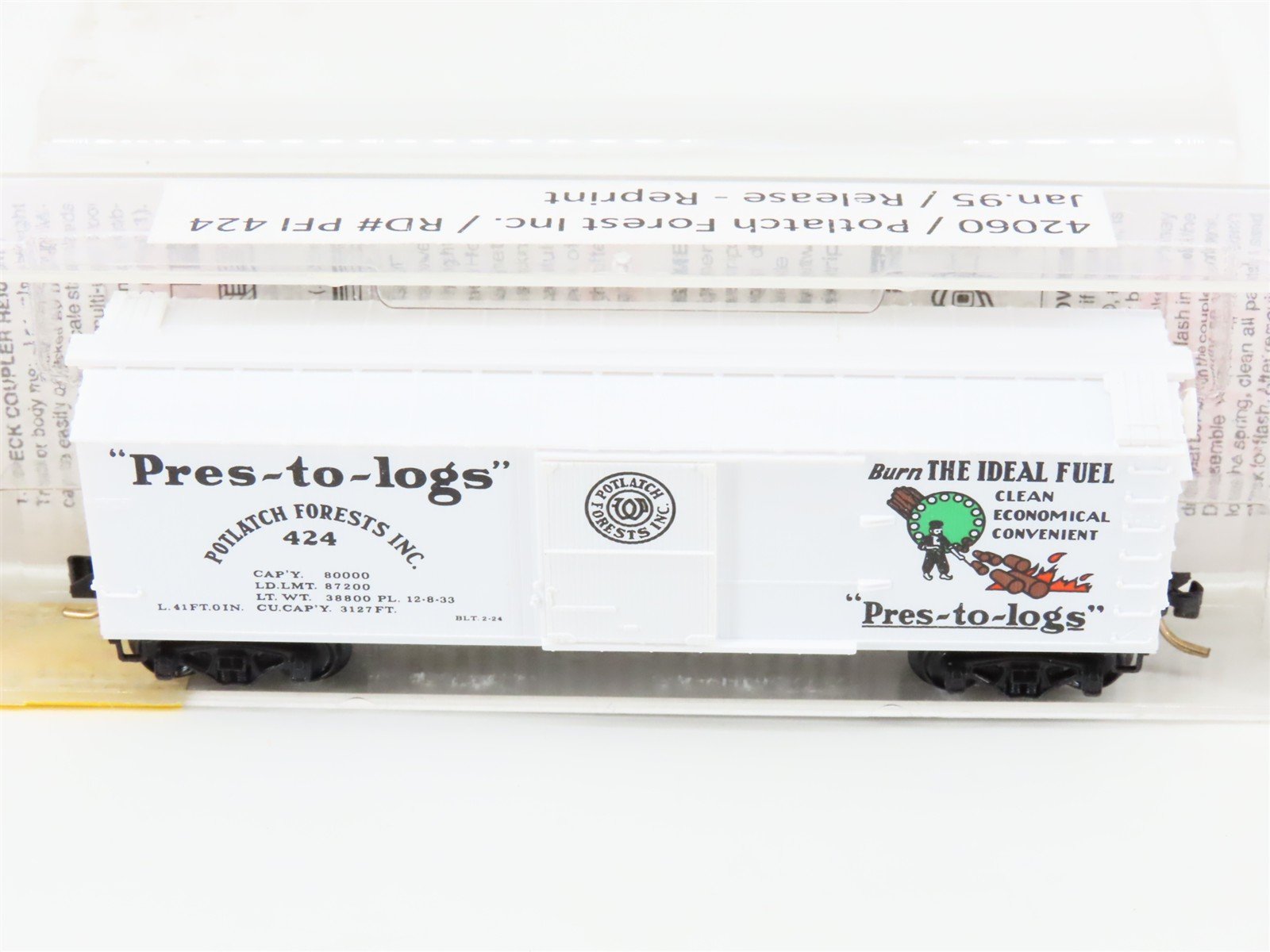 N Scale Micro-Trains MTL 42060 Potlatch Lumber Co 40' Boxcar #424