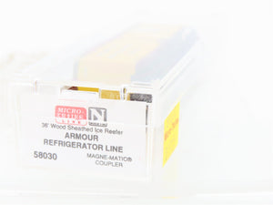 N Scale Micro-Trains MTL 58030 Armour Refrigerator Line 36' Wood Reefer #7306