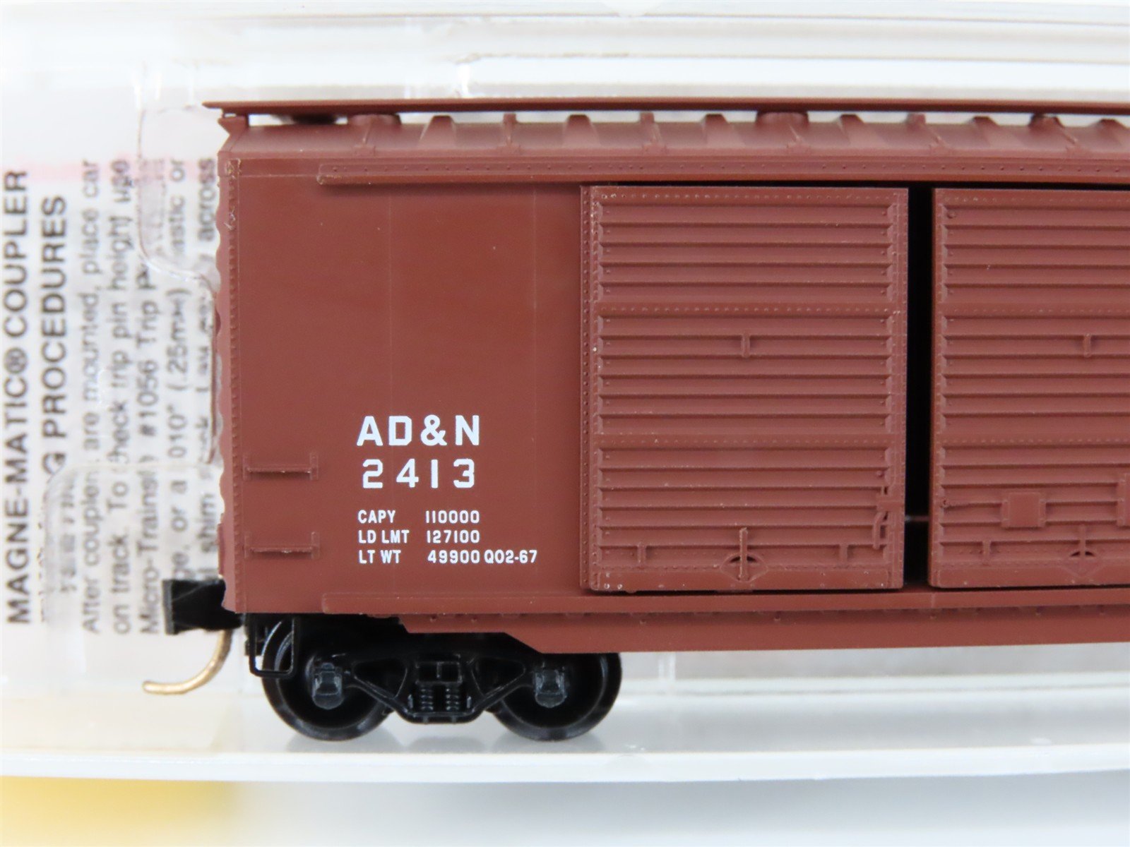 N Scale Micro-Trains MTL 23240 AD&N Ashley Drew Northern 40' Boxcar #2413