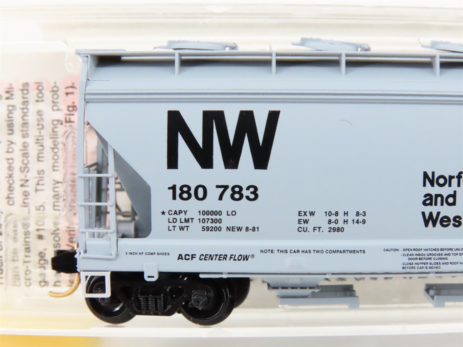 N Scale Micro-Trains MTL 92050 N&W Norfolk & Western 2-Bay Hopper #180783