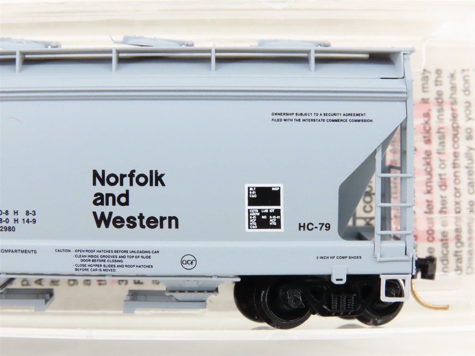 N Scale Micro-Trains MTL 92050 N&W Norfolk & Western 2-Bay Hopper #180783