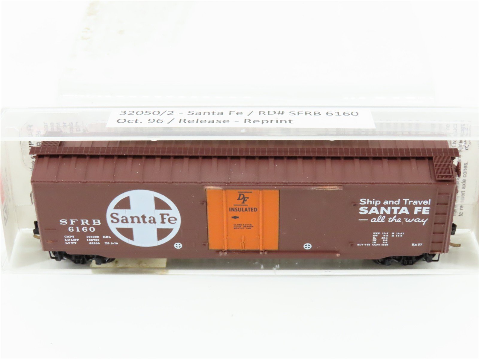 N Scale Micro-Trains MTL 32050/2 SFRB Santa Fe 50' Standard Boxcar #6160